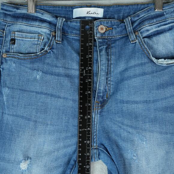 Kancan Jeans Womens 13/30 Ankle Cropped Distressed High Rise Raw Hem Stretch - Picture 7 of 10